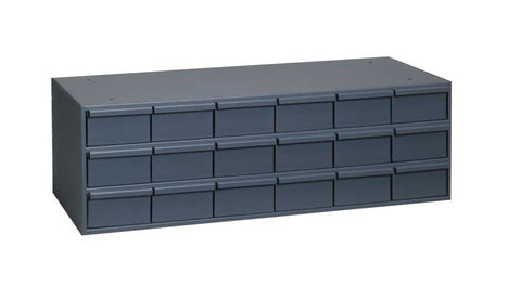 18 Drawers 17-1/4 Inch Deep Steel Construction For Small Part Storage Gray