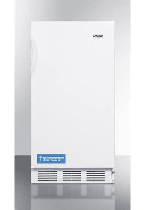 Built-in undercounter ADA compliant refrigerator-freezer for general purpose use with dual evaporator cooling cycle defrost and white exterior