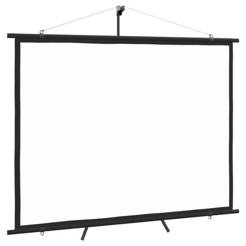 vidaXL 84" Projection Screen with Adjustable Tripod Stand - Manual Pull Down Matte White Display Screen for Home Theater, Classroom, Conferences