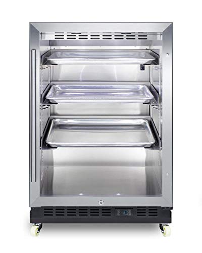 Summit Appliance SCR610BLSD Built-in Undercounter Commercial All-Refrigerator with Stainless Steel Interior, Auto Defrost, Digital Thermostat, Recessed LED Lighting, Lock and Black Cabinet
