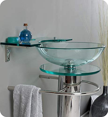 Fresca Ovale 24Ince Modern Glass Bathroom Pedestal