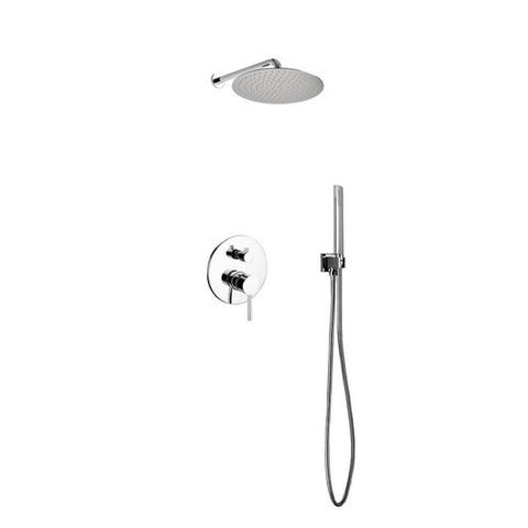 Aqua Rondo Diverter Complete Shower System with Metal Round Handle