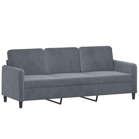 vidaXL 3-Seater Velvet Sofa in Stylish Dark Gray - Comfy Seating Experience with High Weight Capacity - Perfect for Living Room, Lounge, or Bedroom