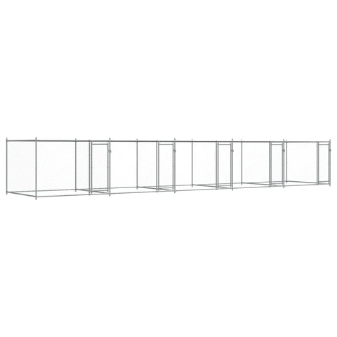 vidaXL Dog Cage - Outdoor Galvanized Steel Kennel - Large Rectangular Enclosure for Big Breeds, Weatherproof Secure Pet Crate
