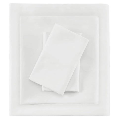 Oakestry 4-Pc 600TC Luxurious Hypoallergenic Ultra Soft Sheet Set with Deep Pocket Breathable Luxury Soft with Zipper Closure, King, White