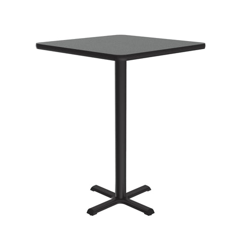 Correll 30" Square, 42" High Standing, Barstool Height Café & Break Room Bistro Table, Montana Granite HP Laminate Top, Cast Iron Base (BXB30S-55)