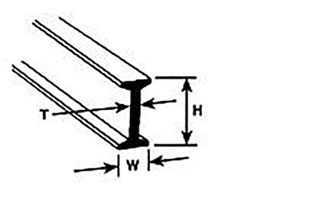 Plastruct BFS-3 I Beam3/32 10 PLS90512 Plastic Building Supplies