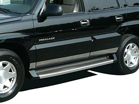 QAA is Compatible with 2002-2006 Cadillac Escalade 6 Piece Stainless Rocker Panel Trim, Lower Kit, 4.125" - 4.375" Tapered Width, Includes Coverage Between The Wheel Wells only TH42255