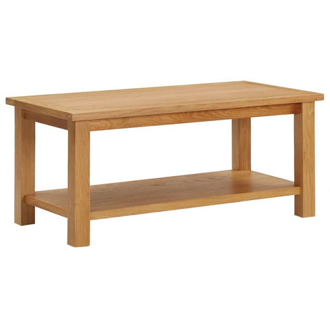 vidaXL Rustic Solid Oak Coffee Table 35.4x17.7x15.7 in Low Durable Design Living Room Indoor Use Wooden End Couch Furniture Modern