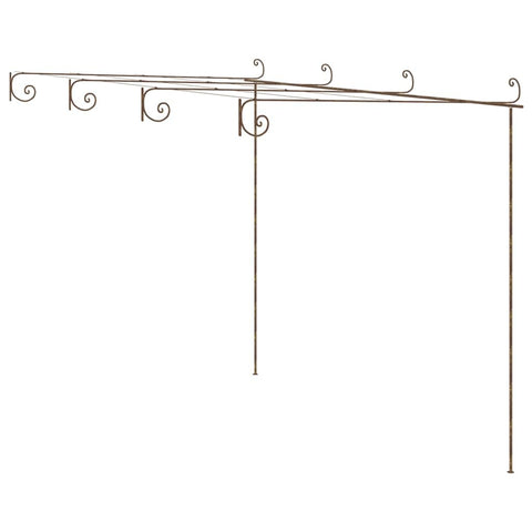 vidaXL Pergola Garden Arbor Patio Shelter - Antique Brown Wrought Iron Frame - 13.1' x 9.8' Dimensions - Ideal for Roses, Climbing Plants, Vines, Ivy, Clematis