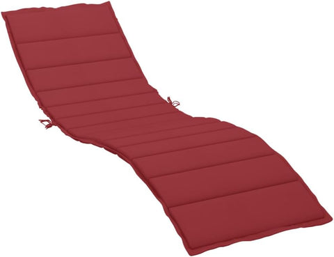 vidaXL Red Wine Sun Lounger Cushion - Durable Oxford Fabric, Soft Foam Fiber Filling, 78.7"x19.7"x1.2", for Indoor/Outdoor Use, Secure Non-Slip Design