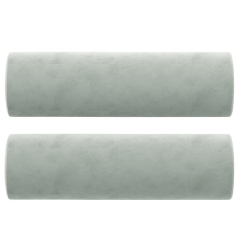 Throw Pillows 2 pcs Light Gray Ø5.9"x19.7" Velvet