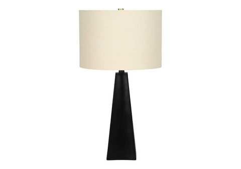 Monarch Specialties I 9726 LightingTable Lamp, Black Resin, Beige Shade, Modern