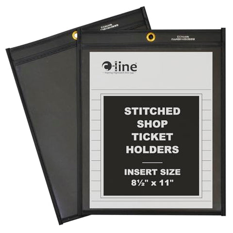 C-Line Shop Ticket Holders, Stitched, One Side Clear, 8-1/2" x 11", Box of 25 (45911)