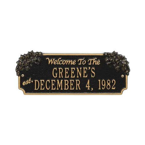 Whitehall Wedding Collection 3305BG Novelty Daisy Welcome Anniversary Personalized Plaque in Black/Gold