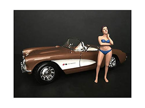 American Diorama December Bikini Calendar Girl Figurine for 1/24 Scale Models