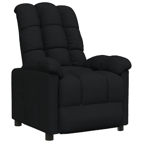 vidaXL Fabric Recliner in Black - Modern, Relaxation-Type, Comfortable Seating Furniture with Sponge & PP Cotton Filling