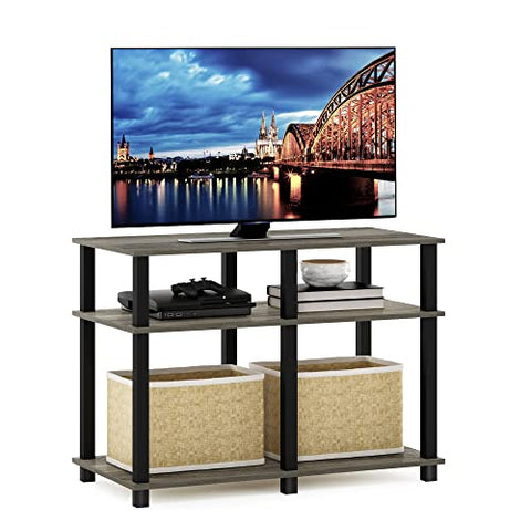Furinno Romain Turn-N-Tube TV Stand for TV up to 40 Inch French Oak/Black