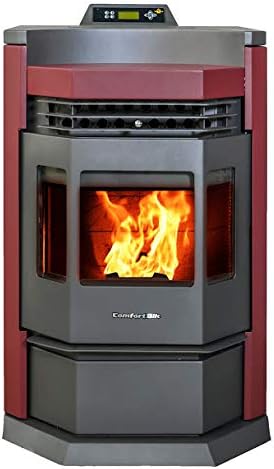 HP22-N Pellet Stove Burgundy 8- lbs. Hopper Capacity EPA Approves with Smart Controller Function