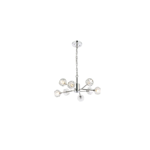 Elegant Lighting Graham 8-Light Modern Crystal Pendant in Chrome
