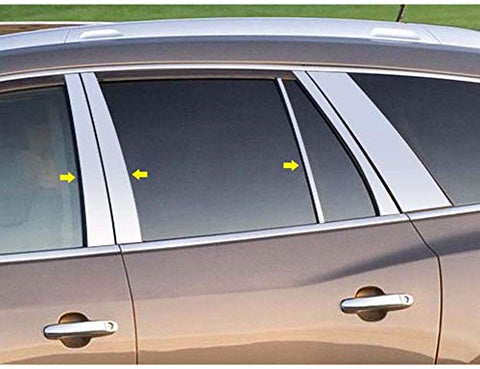 QAA is Compatible with 2008-2017 Buick Enclave 6 Piece Stainless Pillar Post Trim PP48531