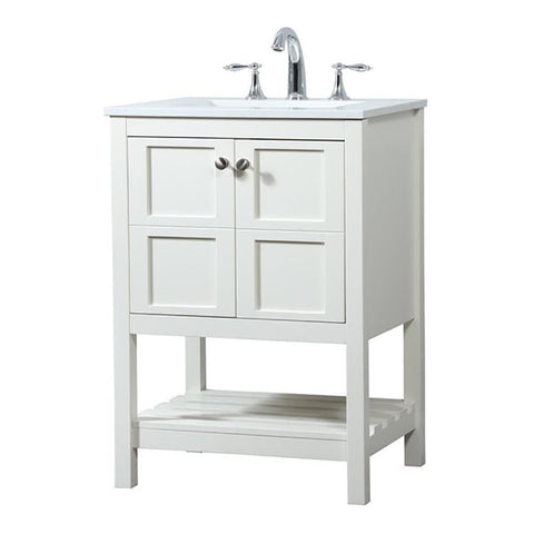 24 in. Single Bathroom Vanity in White