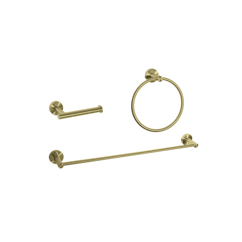 Elegant Kitchen and Bath Alma 3-Pc Stainless Steel Hardware Set in Gold