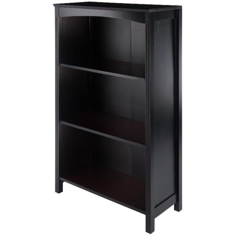 Oakestry Terrace Four Tier Shelving Unit Espresso Finish Solid Composite Wood Construction with Rich Espresso Finish Stylish Freestanding Shelf with Four Tiers of Equal Depth Compact