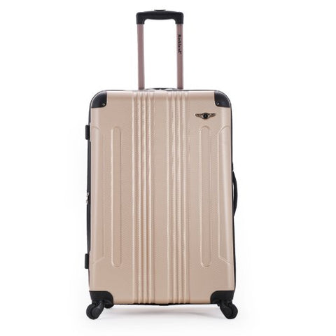 Rockland London Hardside Spinner Wheel Luggage, Champagne, Checked Large 28"