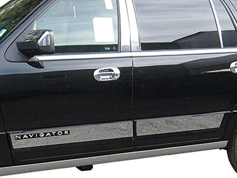 QAA is Compatible with 2015-2017 Lincoln Navigator 4 Piece Stainless Rocker Panel Trim, Upper Kit, 5" Width TH55659