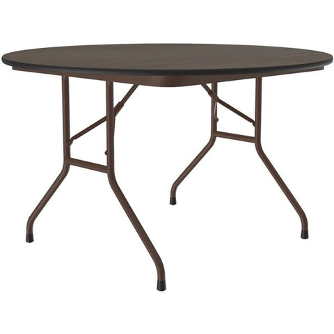 Correll 48" W x 48" D Melamine Top Folding Table in Walnut Finish