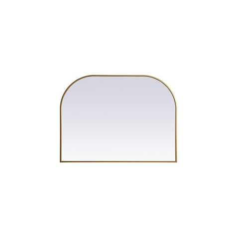 Elegant Decor Blaire 40x30 Arch Modern MDF Wood/Iron Mirror in Brass