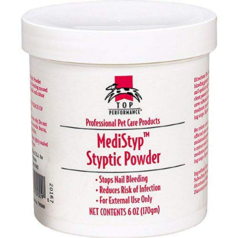 Top Performance MediStyp Pet Styptic Powder with Benzocaine — Fast-Acting First Aid Powder for Treating Minor Cuts and Abrasions on Pets, 6 oz.