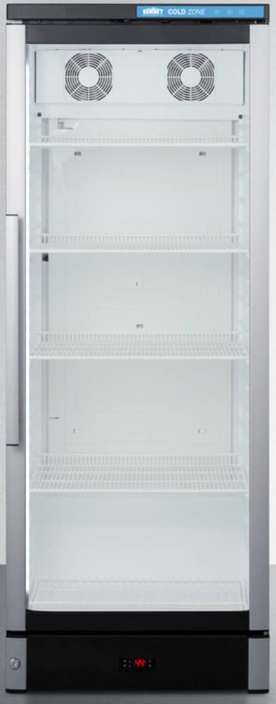 Commercial beverage merchandiser with 11 cu.ft. capacity SS interior self-closing door and a digital thermostat