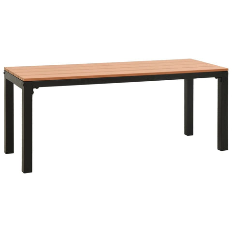 vidaXL Patio Bench 43.3" - Durable and Weather-Resistant Steel and WPC Material, Brown and Black Outdoor Seating