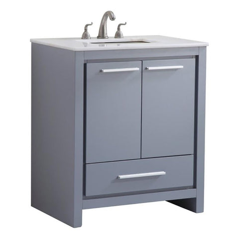Elegant Decor VF-1028 Single Bathroom Vanity Set, 30", Grey