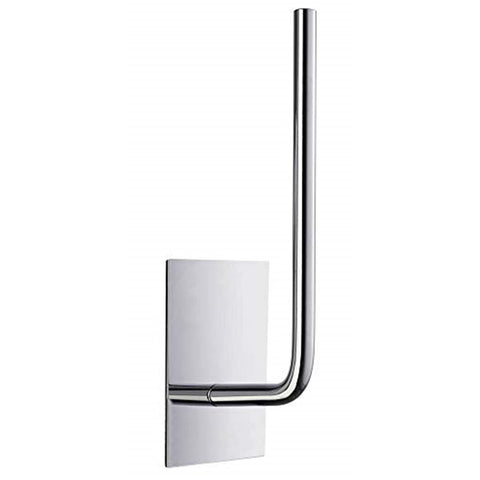 Self Adhesive Spare Toilet Paper Holder with Rectangular Plate in Polished Stainless Steel