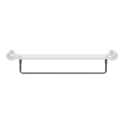 Pulse ShowerSpas Towel Bar - Stainless Steel Bathroom Towel Rack - Easy Install White/Dark Gray