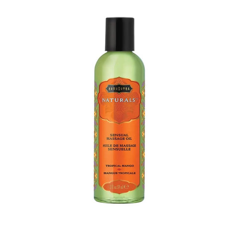 KAMA SUTRA Naturals Massage Oil Tropical Mango - 2 fl oz- Sore Muscle Massage Oil for Body - Natural Therapy Oil - Warming, Relaxing, Joint & Muscles - Sensual Massage for Couples, Women, Men