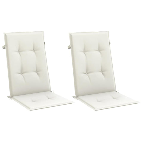 vidaXL Outdoor Indoor Highback Chair Cushions - Set of 2 Cream Melange Seat Pads, Foam Fiber Filled, UV, 47.2"x19.7"x1.6" for Garden Patio Office