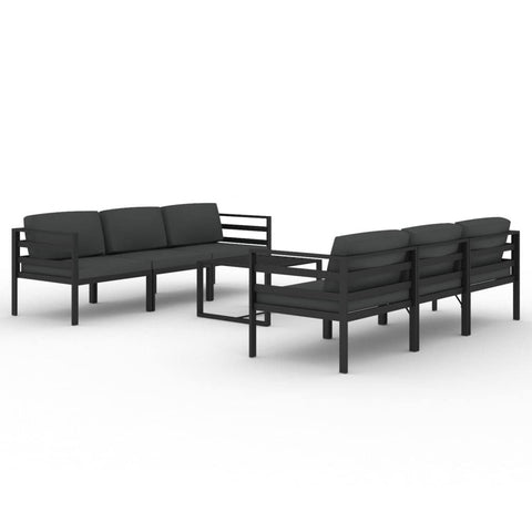 vidaXL Patio Lounge Set 7 Piece, Patio Furniture Set for Outside Garden, Sectional Sofa with Cushions, Corner Sofa, Aluminum Anthracite