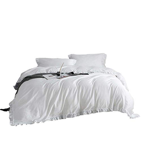 DM807T  Twin Size 4 piece Duvet Cover Set Ruffled Bedding 100 Cotton