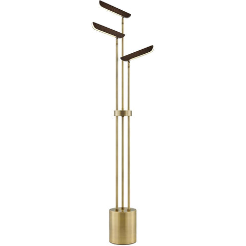 Lite Source Jameson Antique Brass 3-Light LED Floor Lamp