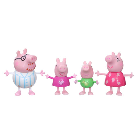 Peppa Pig Peppa's Adventures Peppa's Family Bedtime Figure 4-Pack Toy, 4 Peppa Pig Family Figures in Pajamas, Ages 3 and up