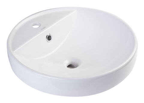 EAGO BA141 18-Inch Round Ceramic Above Mount Bathroom Basin