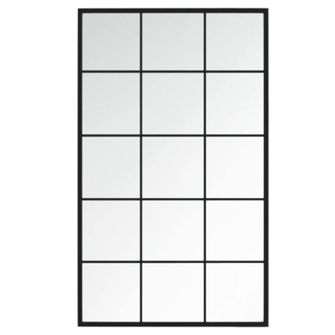 vidaXL Mirror Black Metal, Glass 39.4x23.6 in Mirror Rectangular