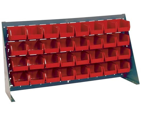 Quantum Storage Systems QBR-3619-210-32RD Ultra Bin Complete Bench Rack Package with 32 Ultra Bins, 36" x 8" x 19" , Red