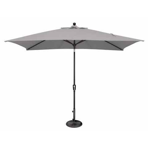 SimplyShade Catalina 120" Octagon Push Button Tilt Umbrella in Black/Gray Tweed