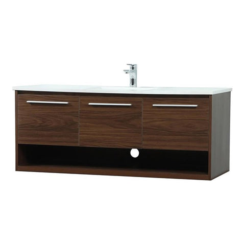 Elegant Decor Roman 48" Aluminum Alloy MDF Single Bathroom Vanity in Walnut