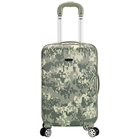 Rockland Safari Hardside Spinner Wheel Luggage, CAMO, Carry-On 20"